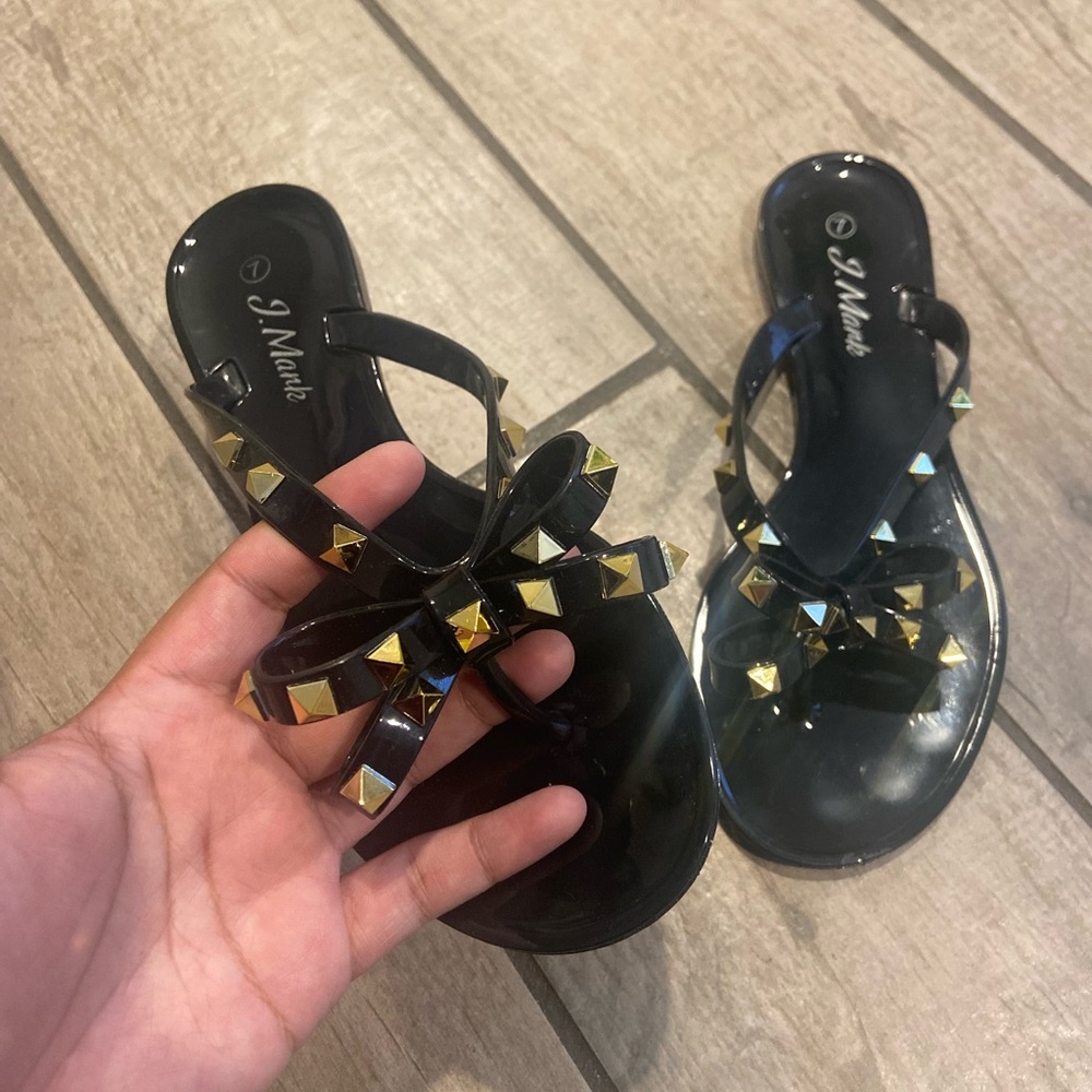 Jelly Black Sandals - Picture 2 of 3